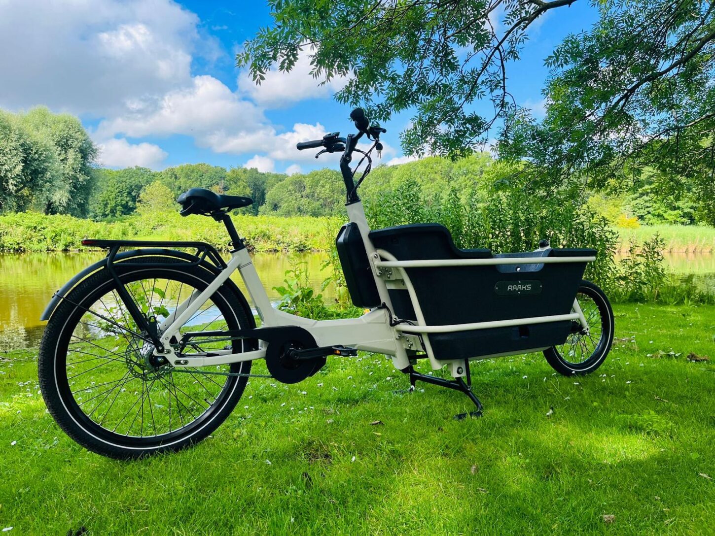 Raaks Rover elektrische bakfiets tweewieler middenmotor - ivor white - Afbeelding 5