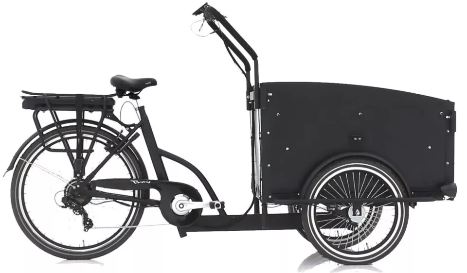 Vogue Troy Matt-Black elektrische bakfiets driewieler